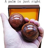 Vista 4 de 2 Inches Baoding Balls Chinese Health Exercise Stress Balls Rosewood
