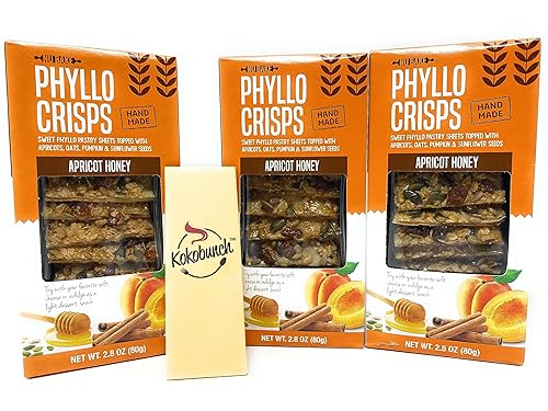 Phyllo Crisps - Miel de albaricoque de Nu Bake  Paquete de 3  2.8 oz