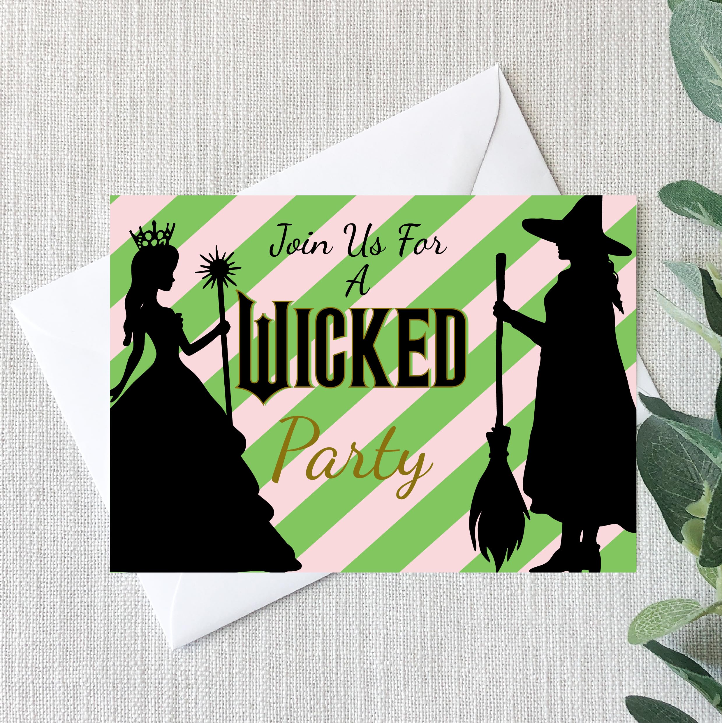 Smith Bros Printers 1898 Wicked A6 Two Sided Invitations (WRITE ON) Birthday Party Invites (Pack of 24 & Envelopes and 24 'Thanks For Coming To My Party' 30mm Stickers) (Without Envelopes)