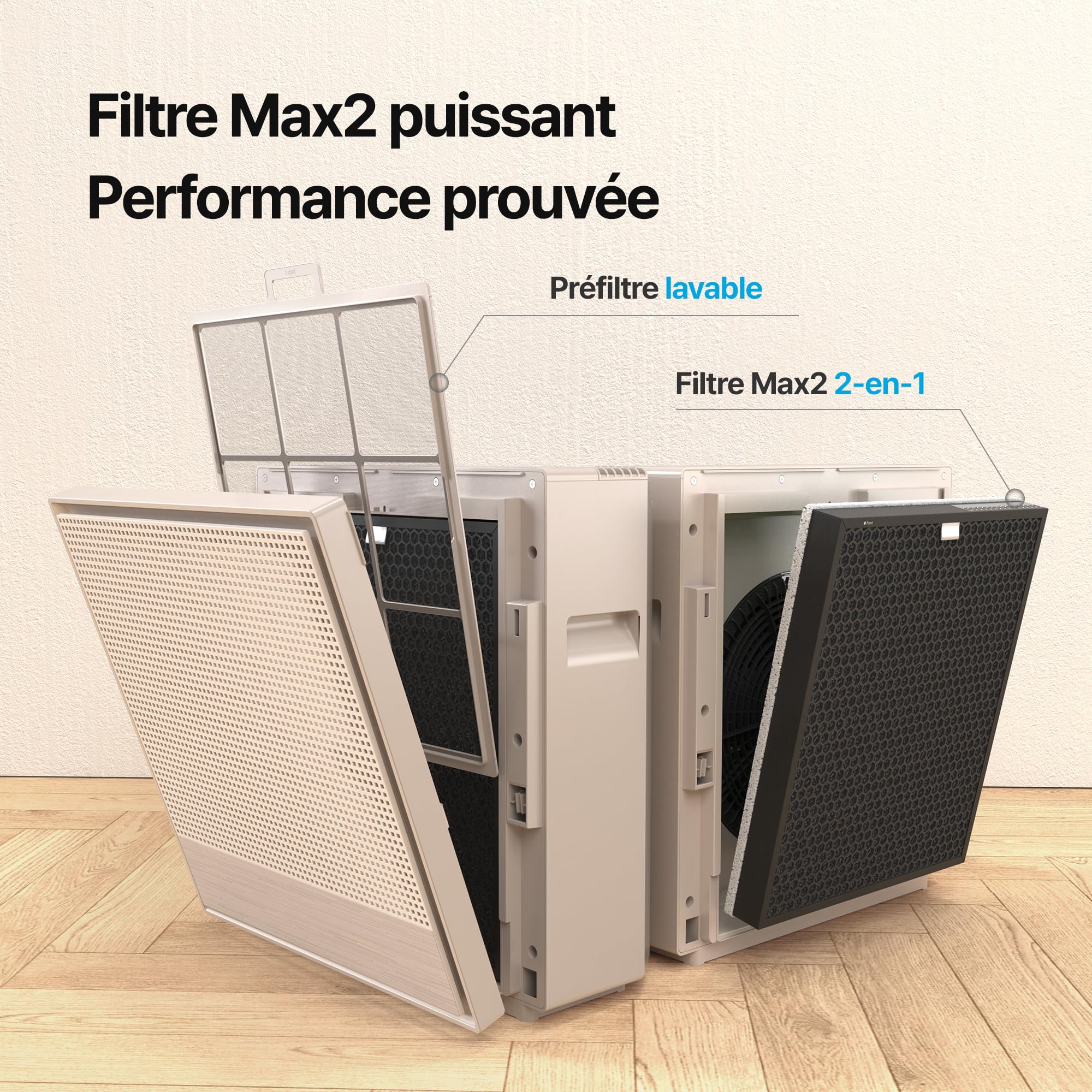 COWAY AIRMEGA 250S WLAN, Purificateur D'air Jusqu'à 131 M², Technologie GreenHEPA, Supprime 99,999% De Toutes Les Particules, Bactéries, Aérosols Jusqu'à 0,01 µm*, Fonction Minuterie