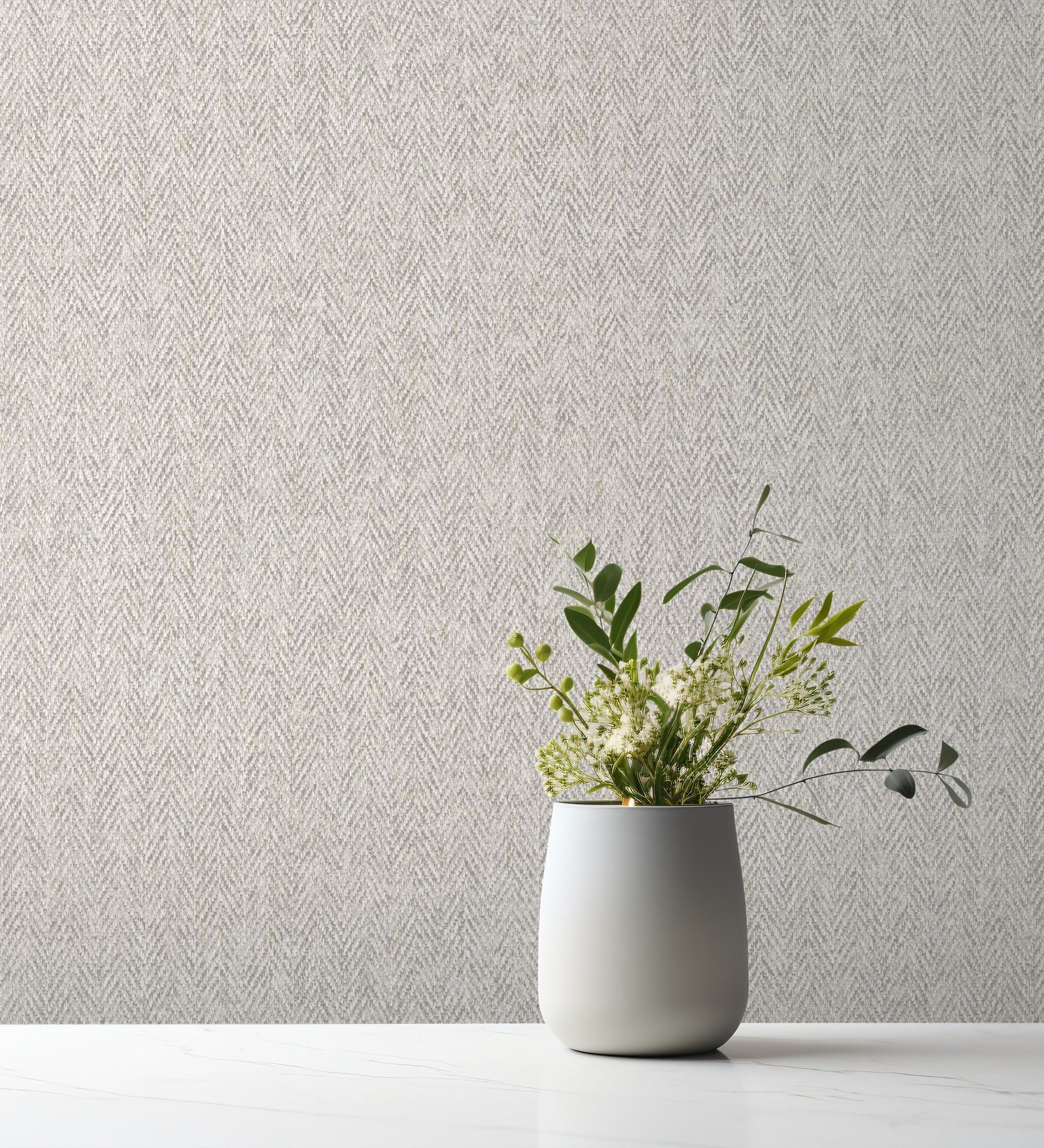 GAULAN 683564 - Carta da parati a spina di pesce con microtexture in tonalità grigie per pareti soggiorno camera da letto corridoio sala da pranzo - Rotolo di 10 m x 0,53 m
