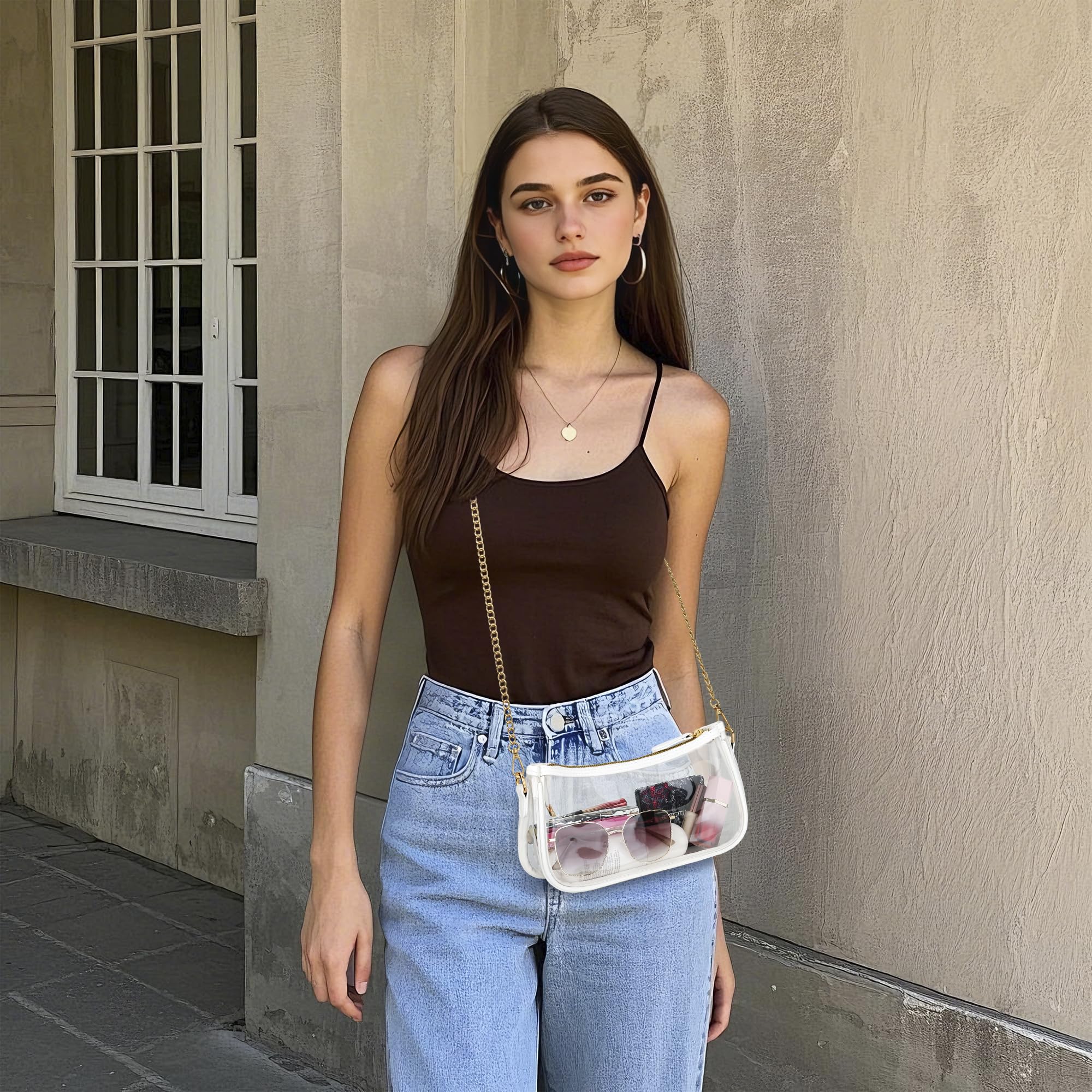 KKXIU Bolso pequeño negro para mujer, bonito bolso de hombro con cierre de