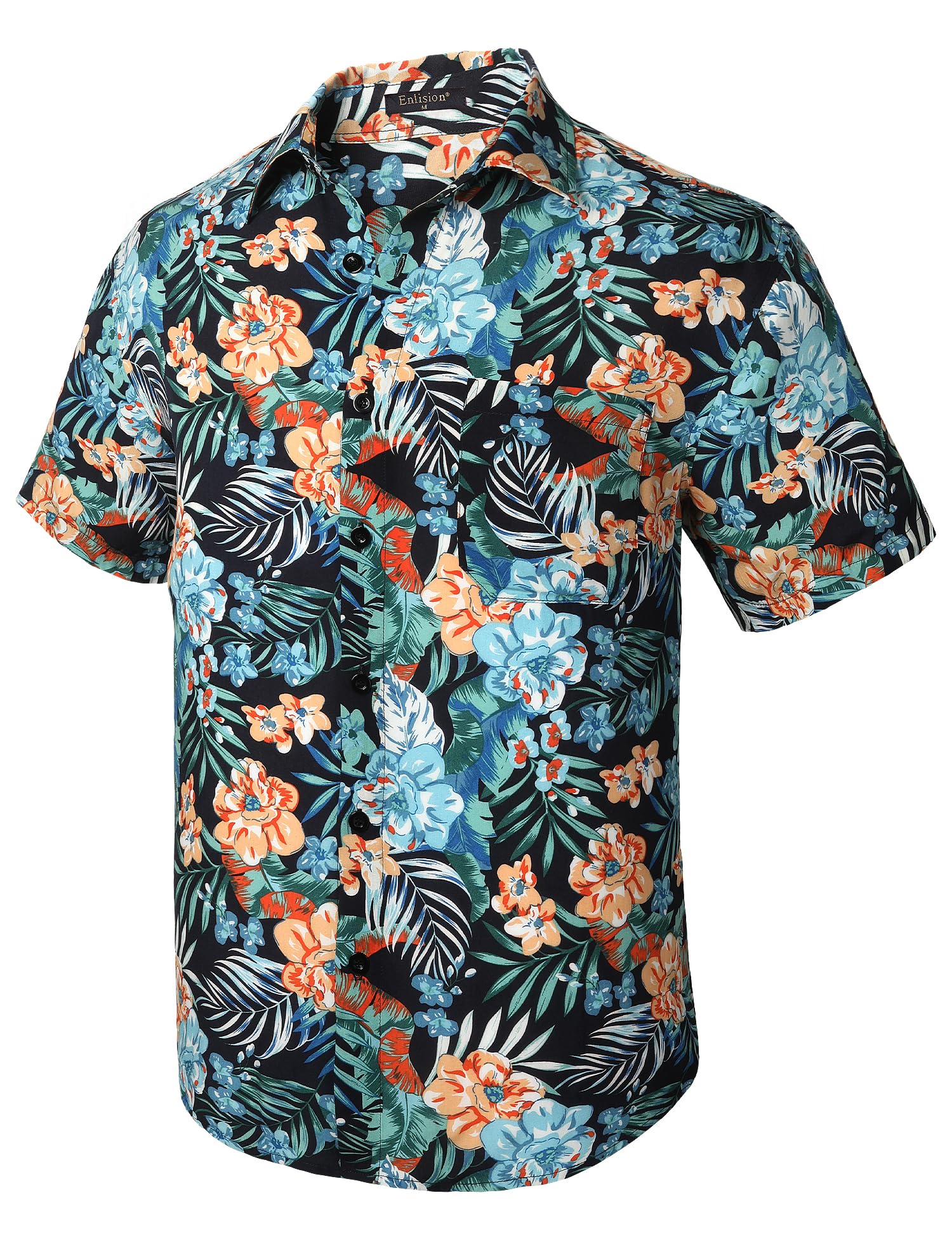 Enlision Camisa Hawaiana Hombre Manga Corta Camisas Flores Funky Camisas Estampadas Verano Casual Camisa Playa con Bolsillo S-4XL