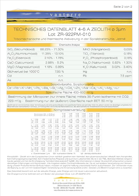 Foto 6 de 8 de v a n t e r e - ø 9 µm 700g / 1,25 l de zeolita natural TMA de alta calidad