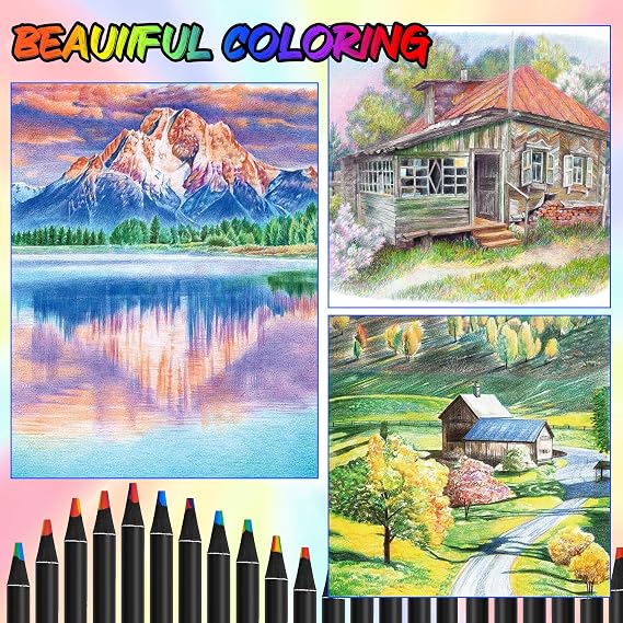 OHOME Stocking Stuffers - 12 Rainbow Colored Pencils - Easter Games Crafts for kids,Art Supplies Drawing Kit for Teen Girl Gift Trendy Stuff | Back to School Supplies