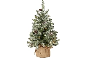 National Tree Company Pre-lit Artificial Mini Christmas Tree with Snow
