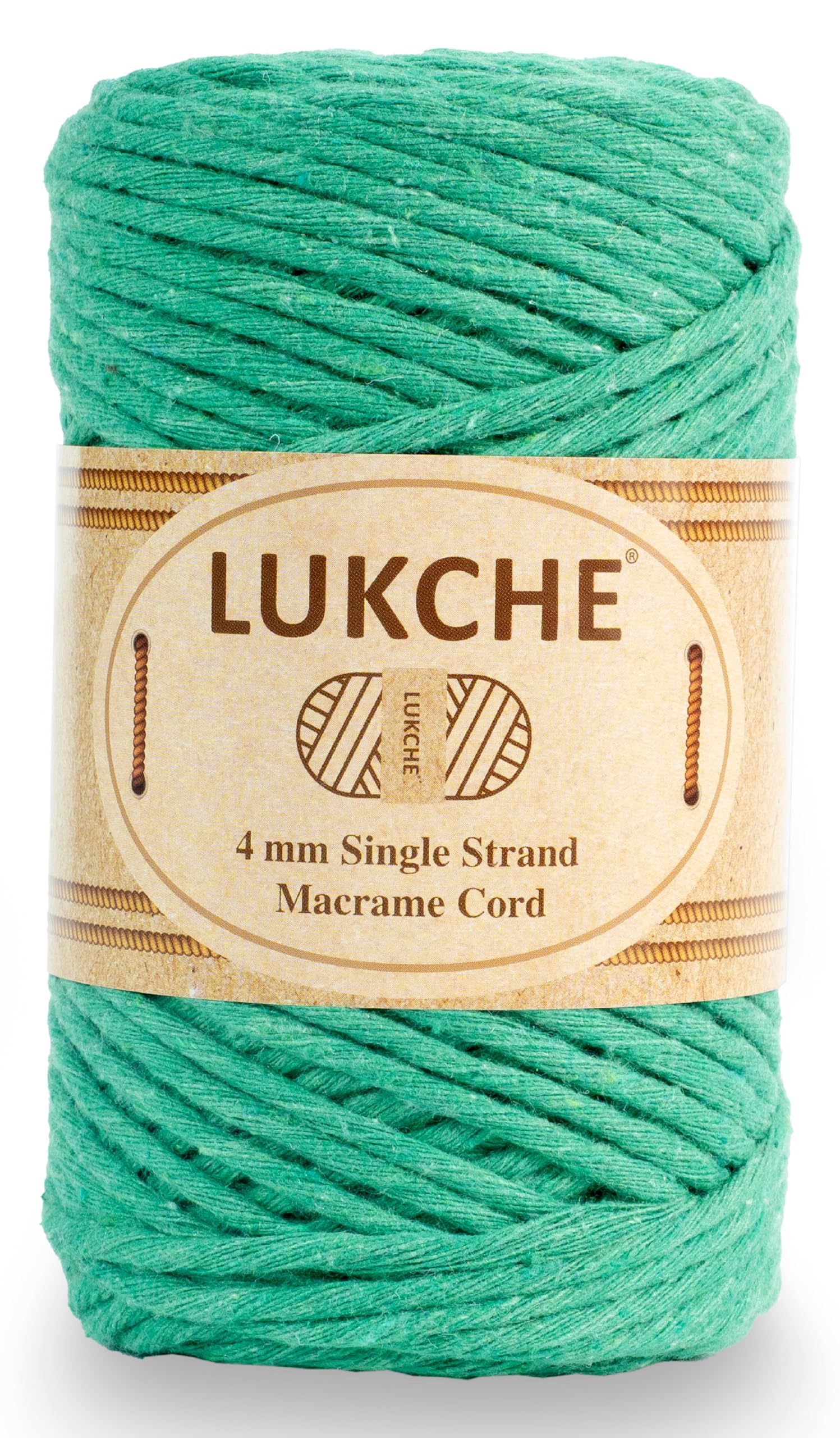 Cordon macramé 4mm vert en coton de 80m pour suspensions murales et loisirs créatifs