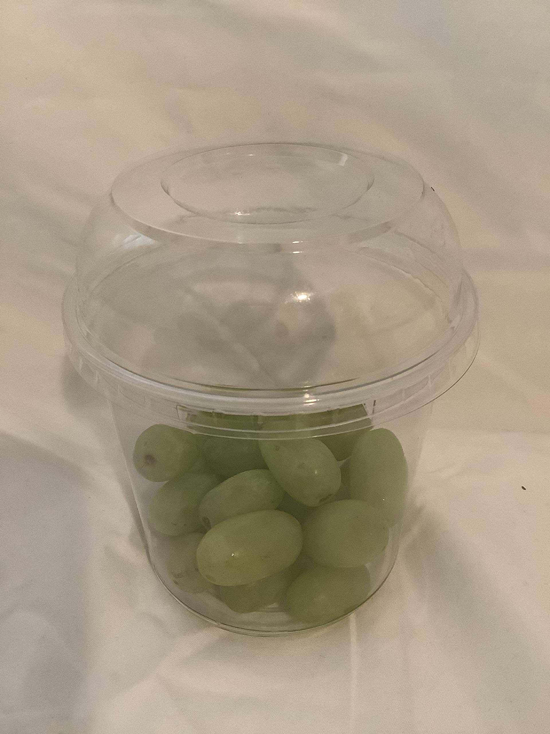 32oz Clear PET Round Deli Container with dome lids | 360-Degree Seal, Leak-Resistant | Recyclable,BPA Free | Case Count 200 (12oz deli container/dome lids)