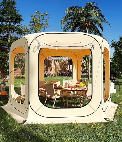 Miniatura 10 de 6x6 pies Tienda al Aire Libre para Todo Clima con Armado Instantáneo, Refugio de Playa para 2-3 Personas, Tienda de Camping Resistente al Agua, al