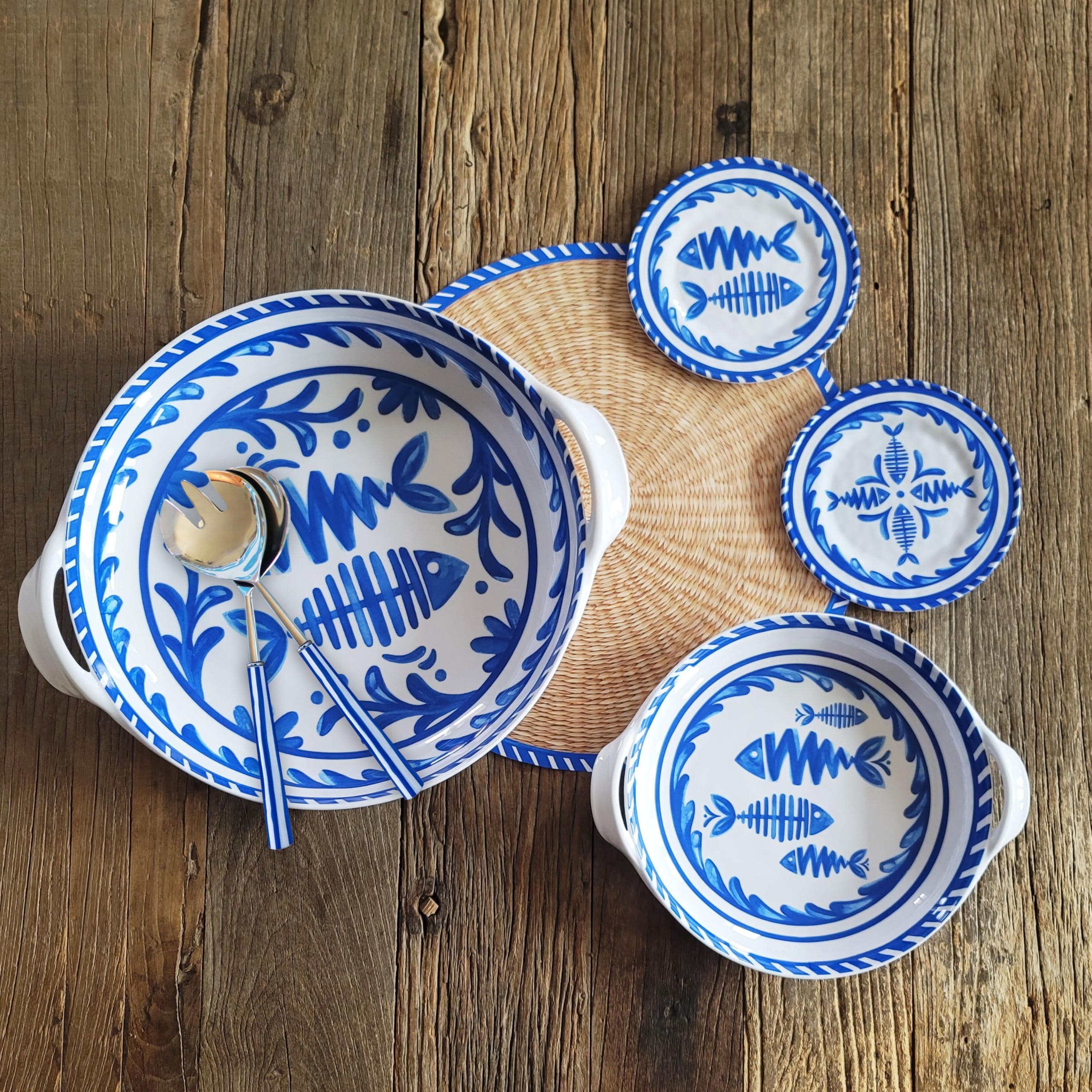 Le Cadeaux Striped Handles Salad Servers