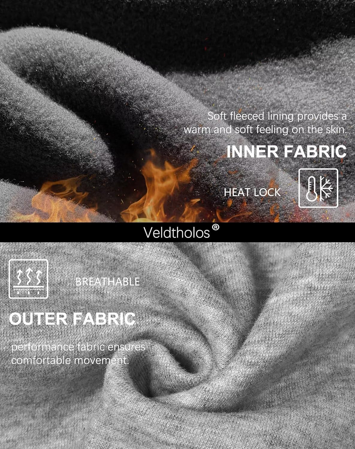 3 Pack Men's Fleece Lined Sweatpants with Pocket Cotton Sweatpants Winter Warm Athletic Joggers Open Bottom Pants - Image 7