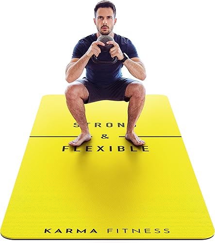 Miniatura 12 de Esterilla de yoga grande – Esterilla de entrenamiento extra gruesa de 0.394 in (72 x 32 pulgadas) – Alfombrilla antideslizante de TPE para mujeres y