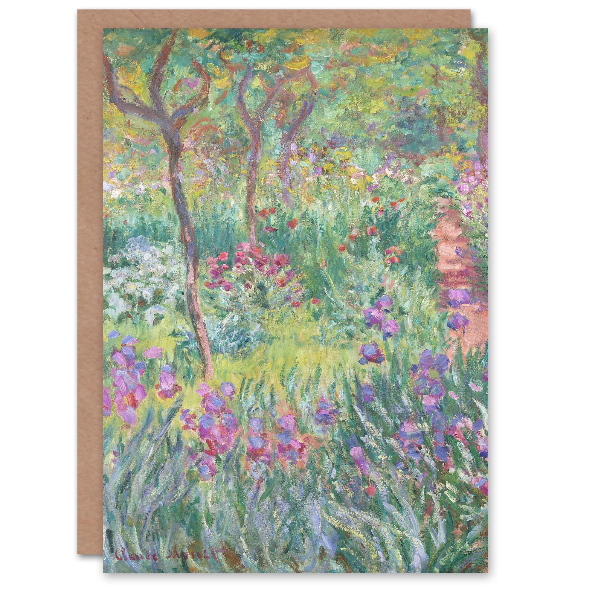 Artery8 Claude Monet Art Card Garden in Giverny Lilac Flowers