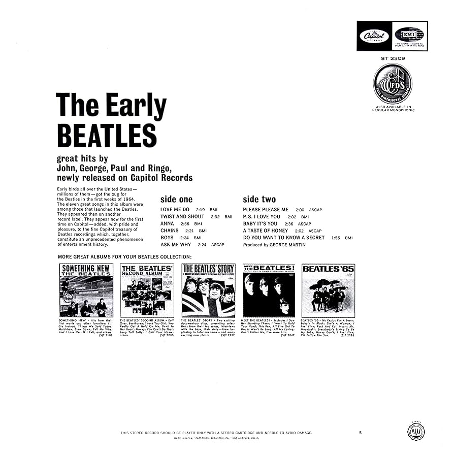 【超レア品！新品未使用】The Beatles Early Days レコード THE EARLY BEATLES (LP)/BEATLES/ビートルズ/アメリカで1965年3