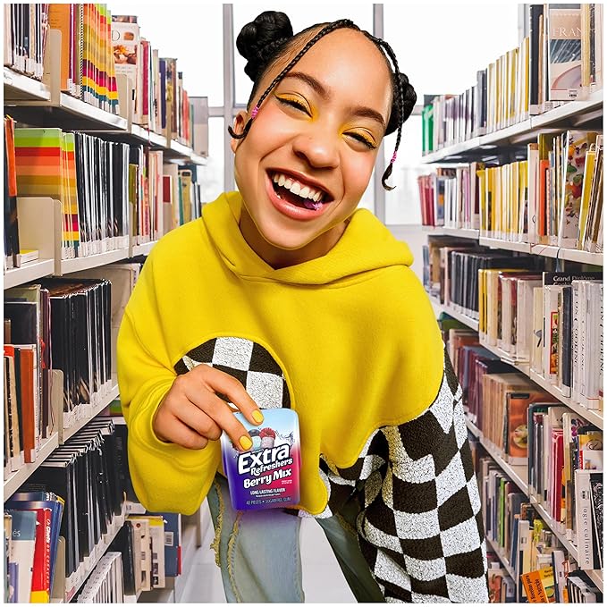 Chicle EXTRA Sin Azúcar, Sabor Berry Mix - Pack de 12 Botellas de 3.21 oz (40 Unidades) miniatura 6