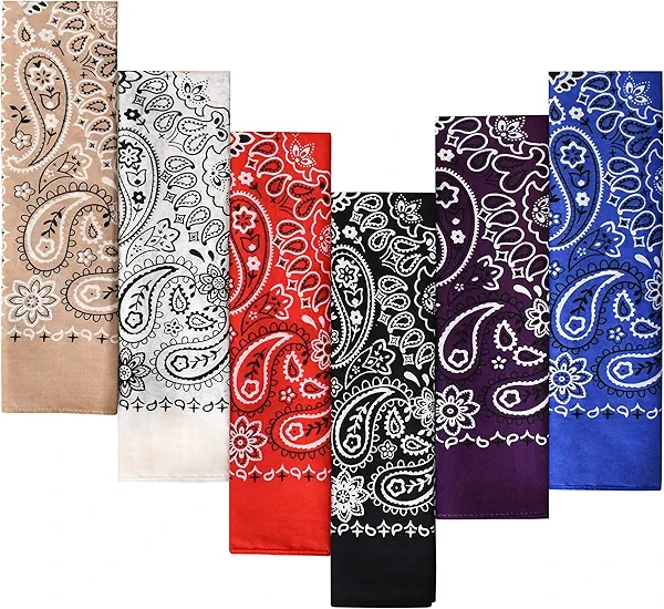 EVERY-VILLE Where EVERYone is Welcome 6-Pack 100% Cotton Bandanas - Holiday Gifts for Men Women