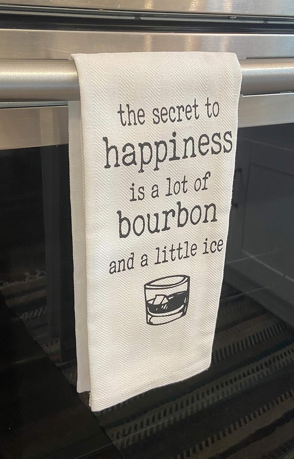 Bourbon The Secret to Happiness Tea Towel - Image 2