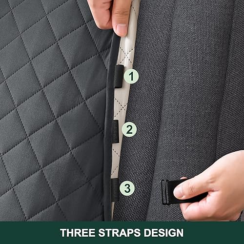 Vista 165 de Chun YI. - Funda reversible para sofá, funda para sillón, fácil de instalar, lavable, cubiertas para sala de estar. Negro