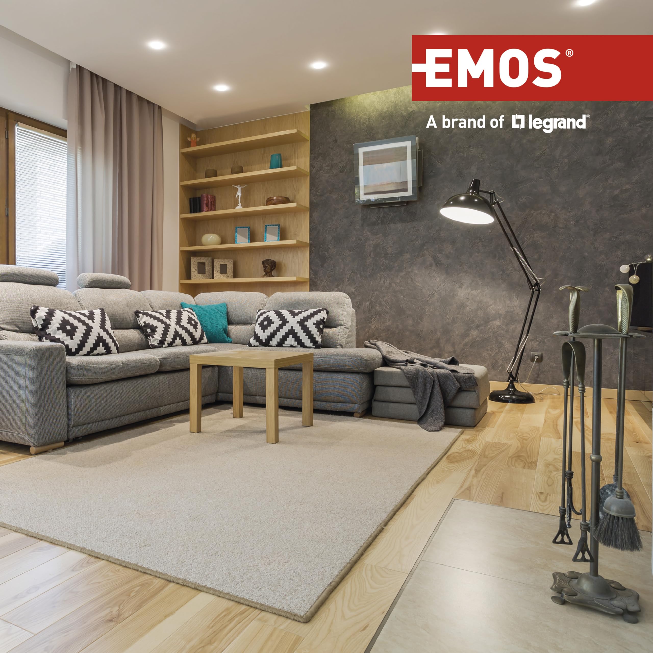 Emos A6000.3 Presa da Incasso con 2 Porte USB Schuko, Sistema 55, 5 V/2,1 A, per Ricarica Cellulare o Smartphone, Colore: Antracite