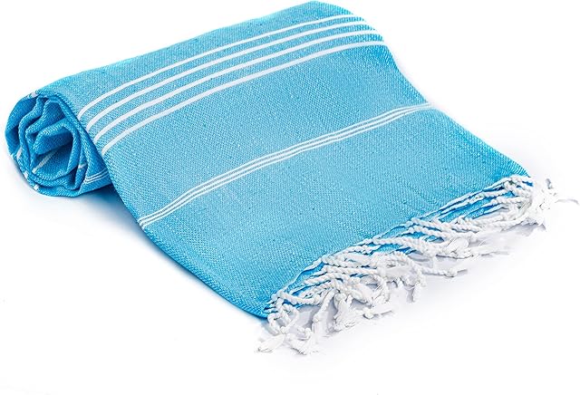 Large Turkish Peshtemal Bath Beach Towels Hammam Towels for Sauna, Spa, Yoga, Picnic and Beach  100 x 180 cm - 39 x 71 inches (Turquoise, 1)