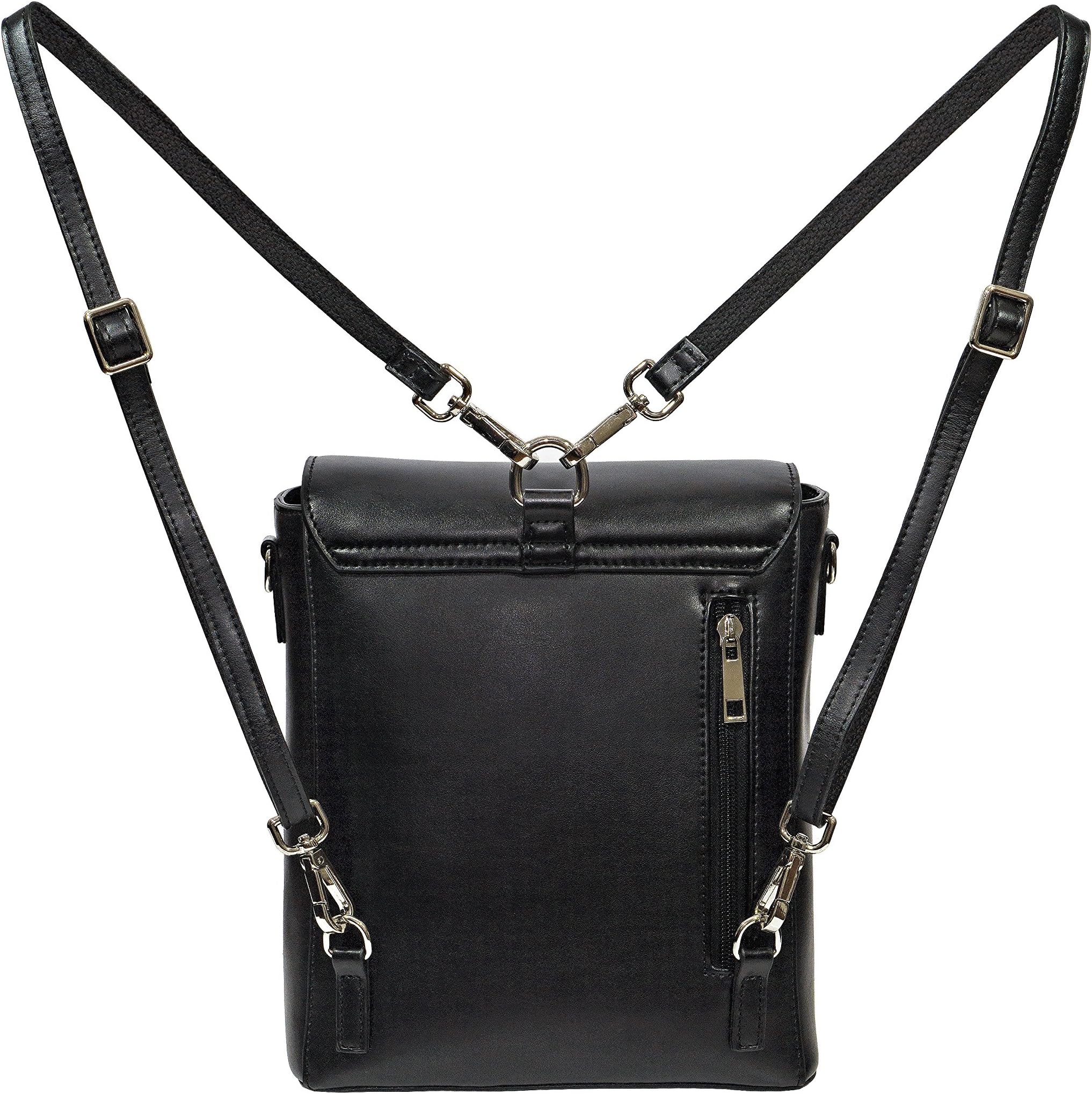 100% cowhide leather Convertible small/mini backpack purse for women. Transforms into a handbag