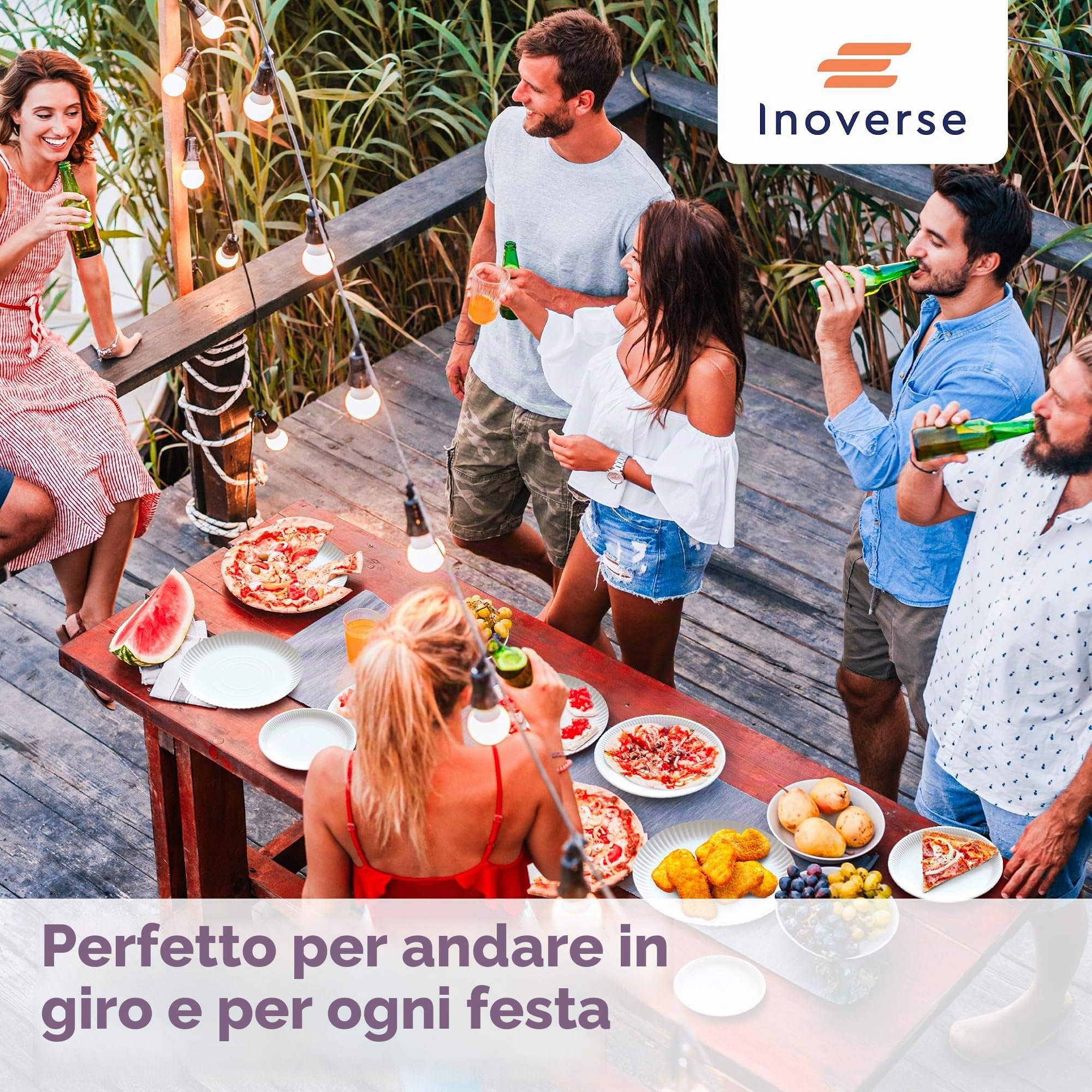 Inoverse Piatti di carta, 1000 pezzi, rotondi, 23 cm, bianchi, usa e getta | Piatti di carta ecologici, piatti per torte, stoviglie per feste, asilo e snack, per feste ed eventi