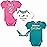 Gerber NFL Miami Dolphins 3 Pack Short Sleeve Bodysuit, White/Pink/Teal Miami Dolphins, 0-3 Months