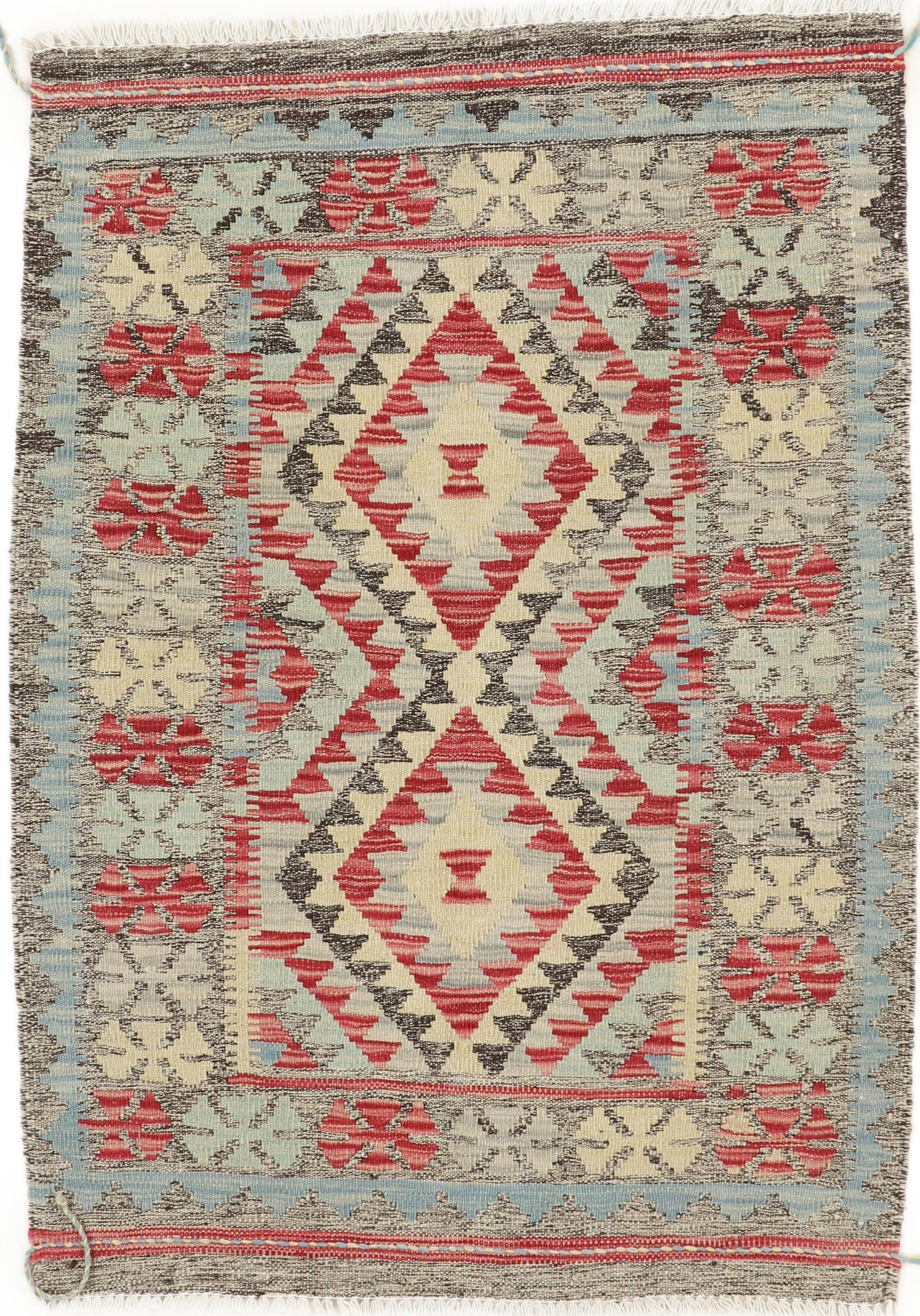 Tapis d'Orient Kilim Afghan laine authentique 84x118 artisanal petit format salon couloir