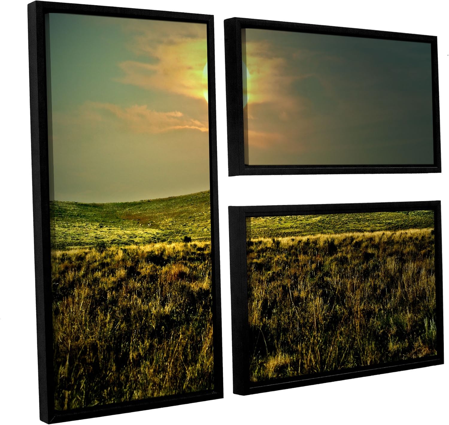 ArtWall 3 Piece Mark Ross's Corner Pocket Floater Framed Canvas Flag Set, 36 x 48