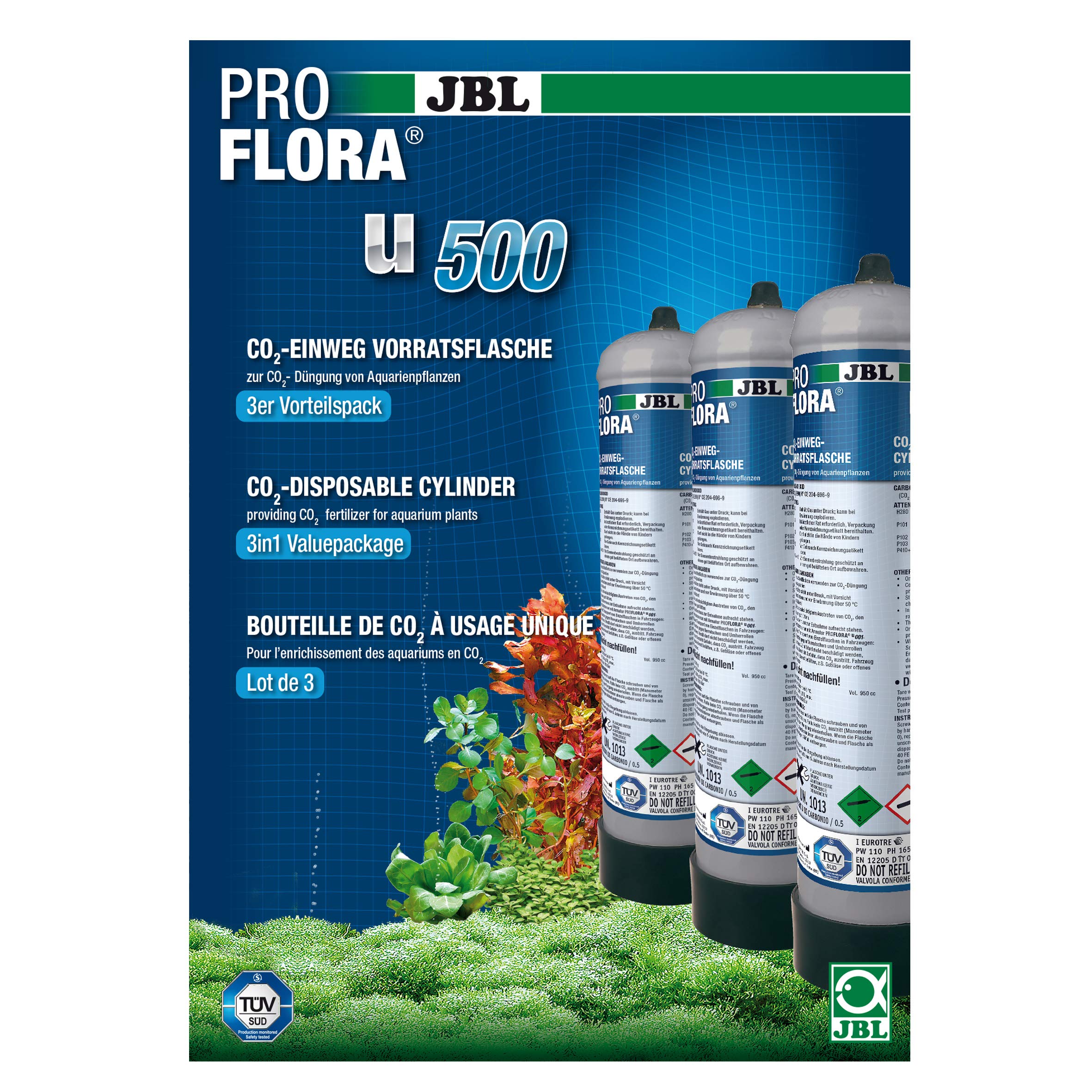 PROFLORA U500 3x Bouteille CO2 500g Jetable