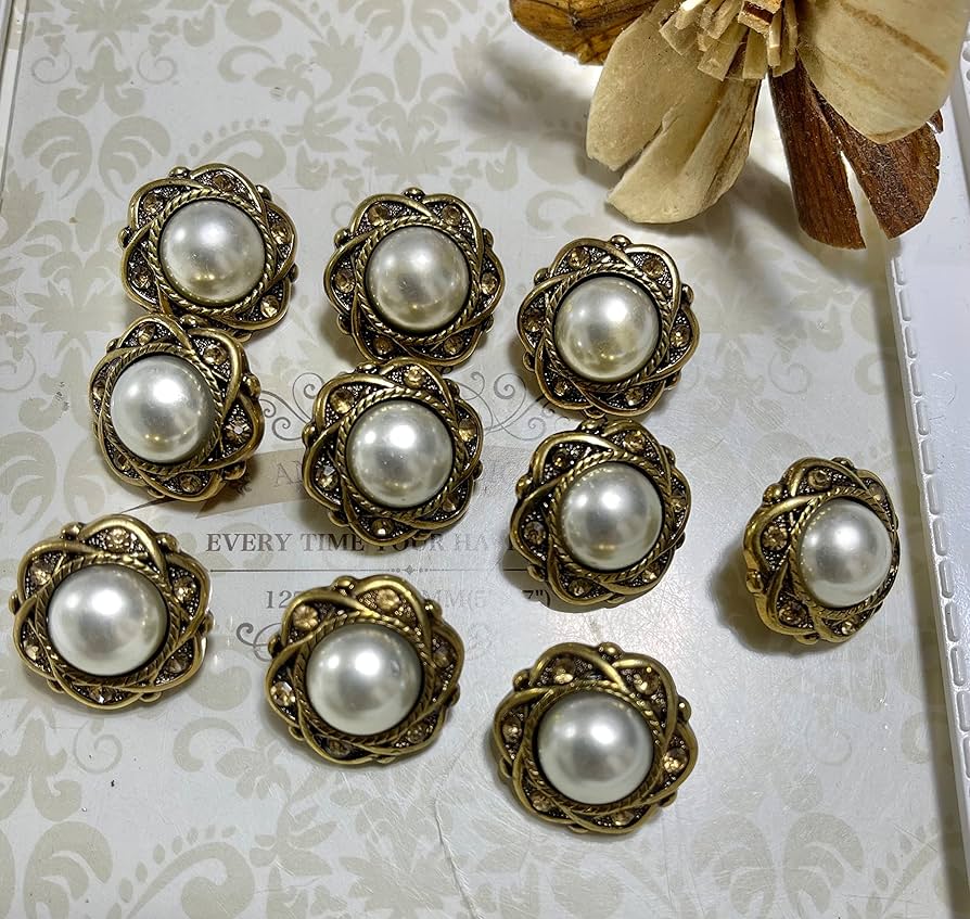 Amazon | アンティーク調 樹脂 おしゃれ ボタン ハンドメイドパーツ