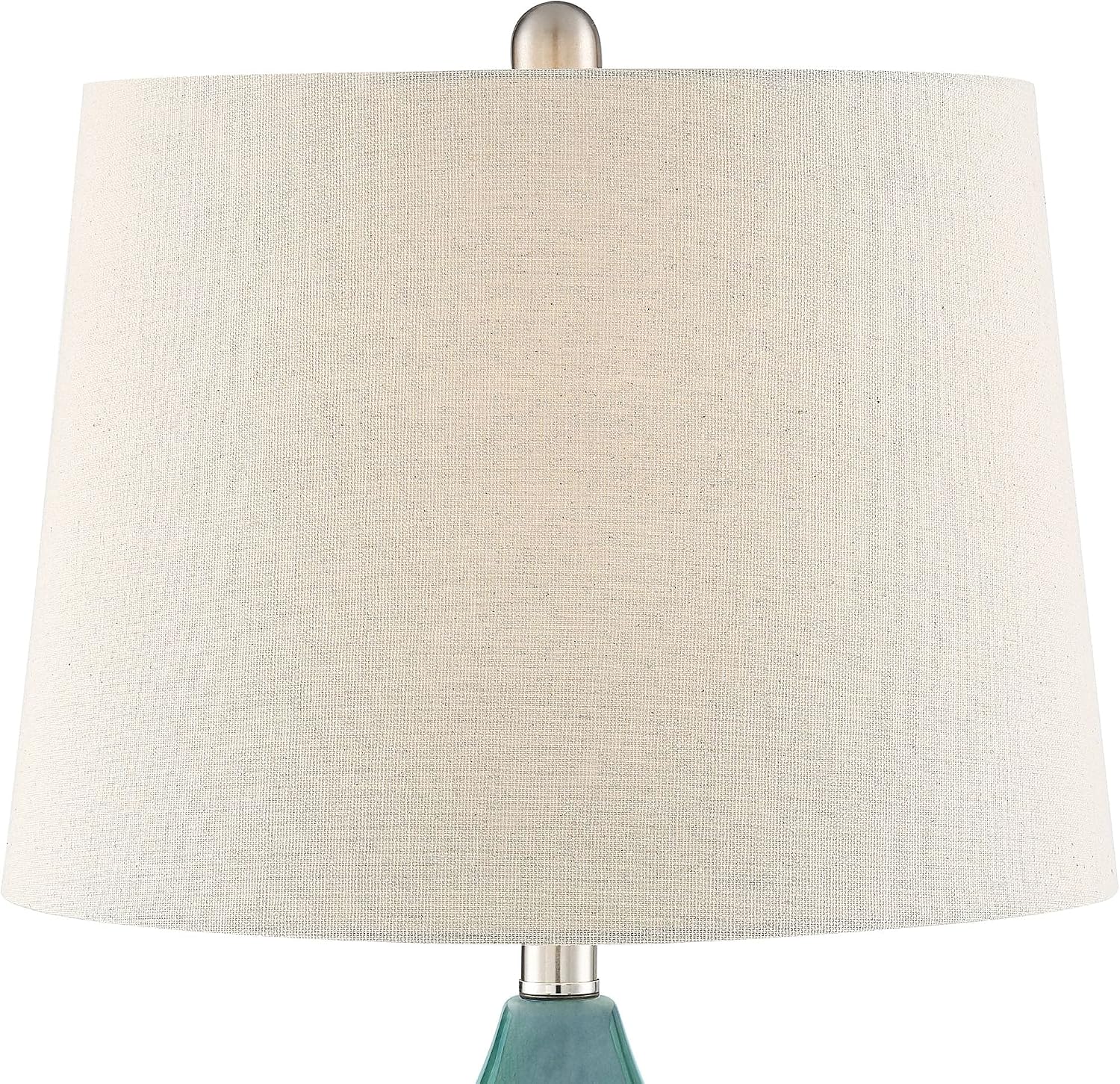 360 Lighting Kate Modern Coastal Tropical Table Lamp with Round Riser 25.75" High Blue Ceramic Oatmeal Fabric Drum Shade Decor for Living Room Bedroom House Bedside Home (Color May Vary)
