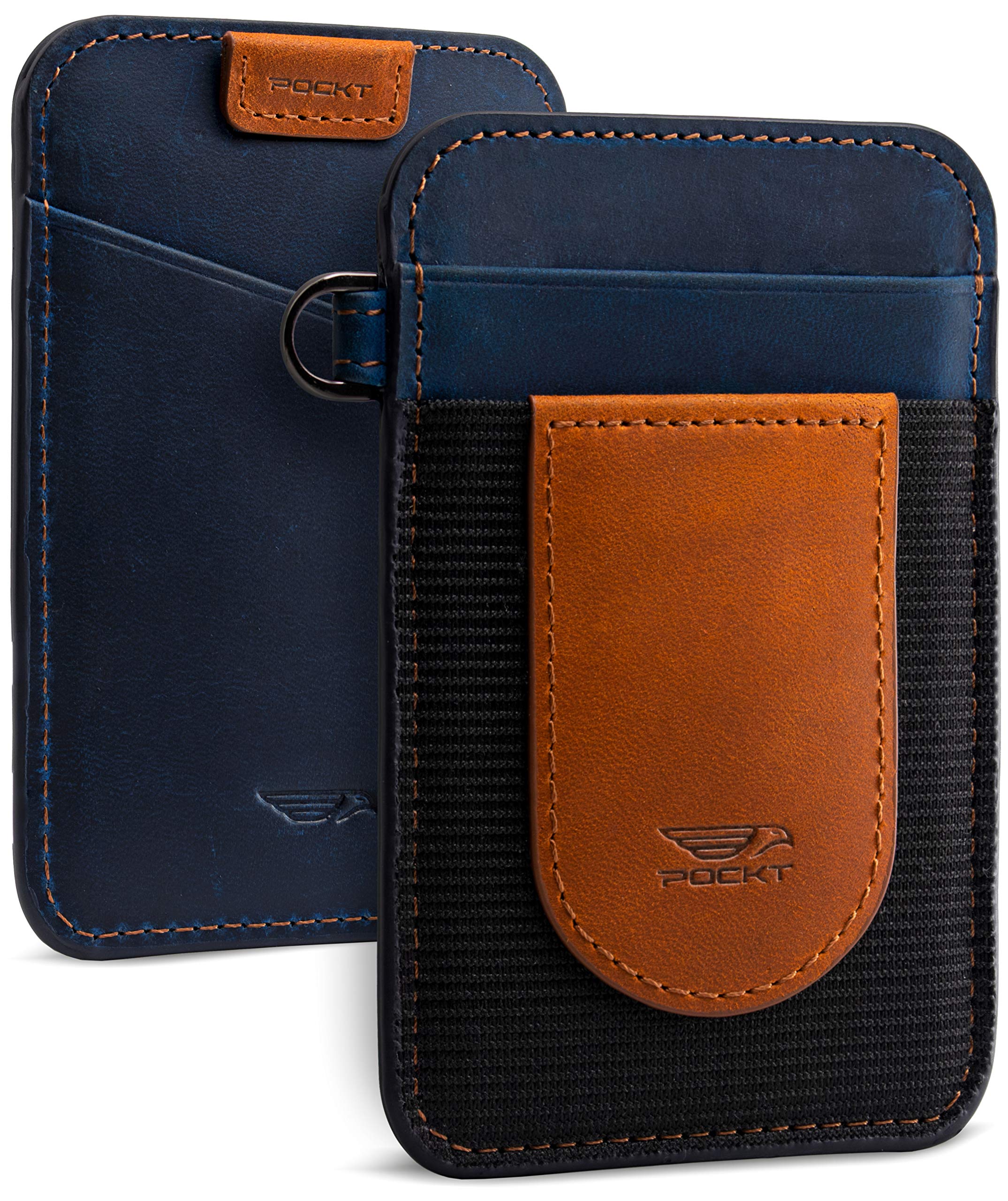 POCKT Card Holder Wallet For Men and Women - Slim Minimalist Front Pocket Wallet Elastic Credit Card Holder