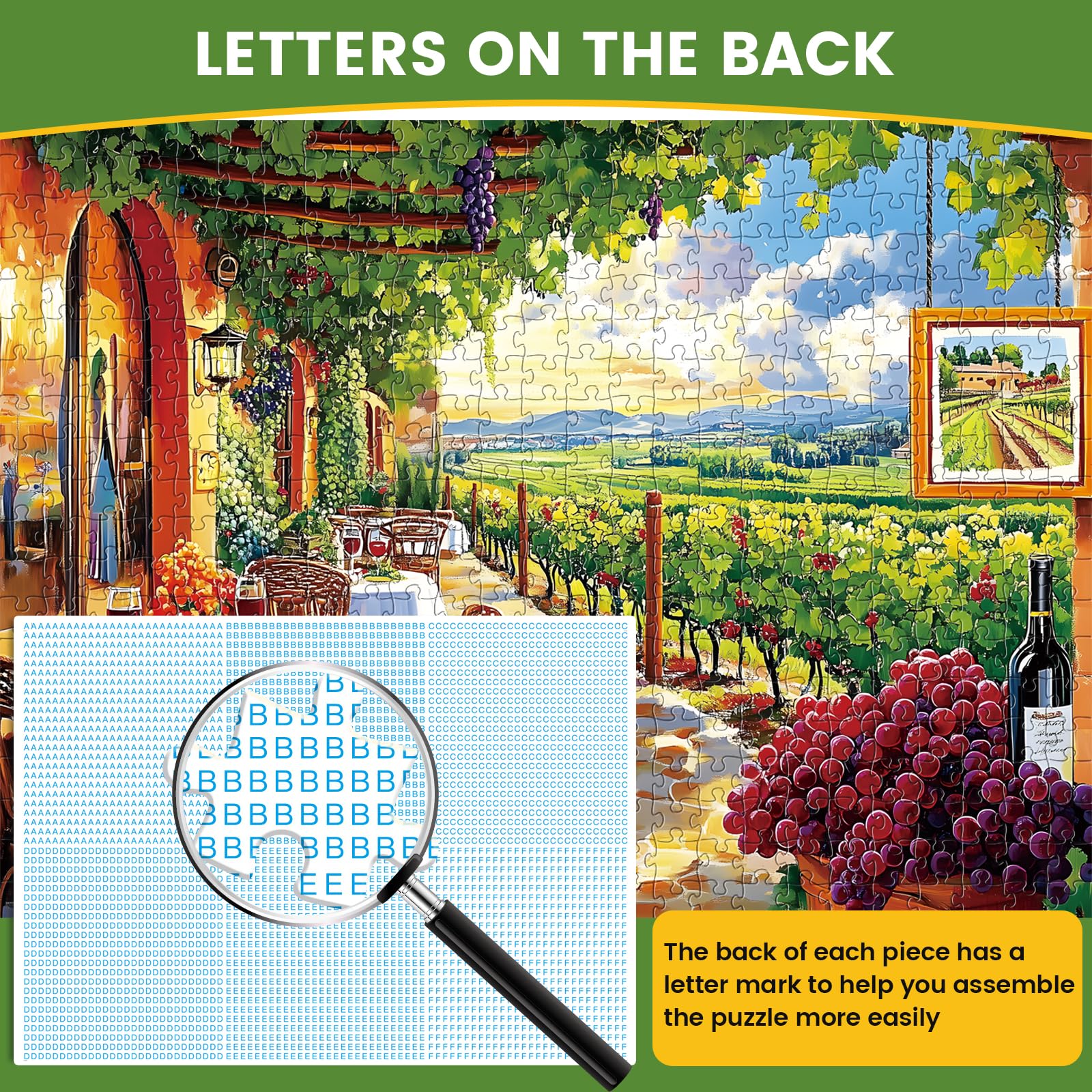 Wine Estate Puzzle For Adults 500 Piece Vineyard Jigsaw Puzzle - Natural Wine Estate Scene For Adults & Family Game Night Family Puzzles