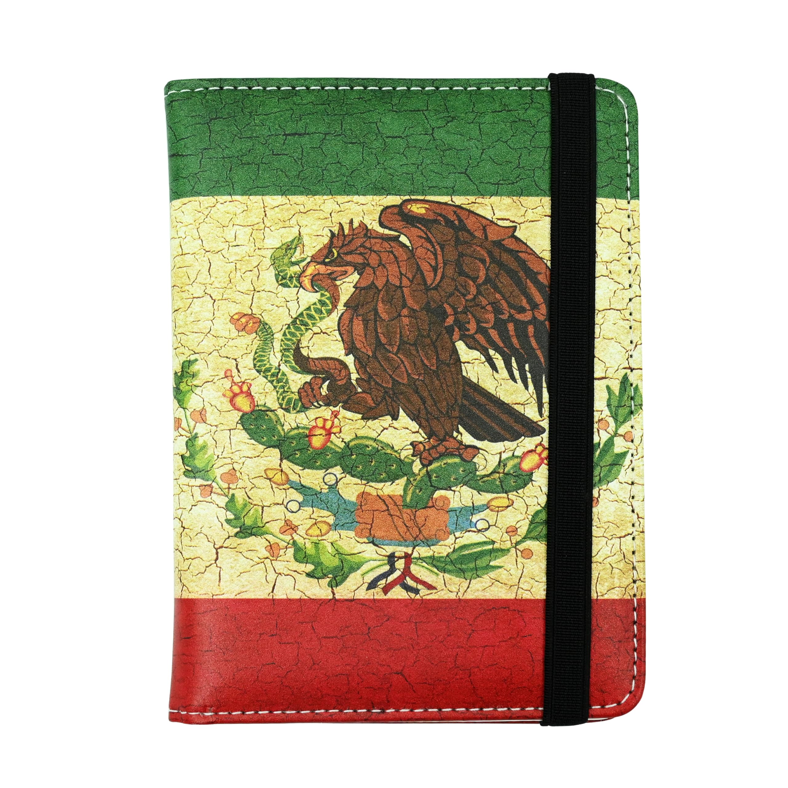 Mexico Flag Passport Holder for Women and Men PU Leather Passport Cover for Travel