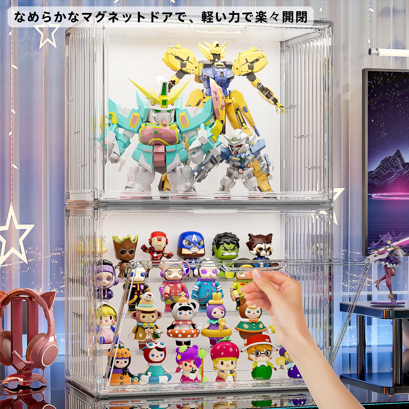 子供喜ぶ！！キッズ映画5作品セットです！！ ケース付き。 Amazon.co.jp: JOYZAN フィギュアケース LEDライト付き コレクション