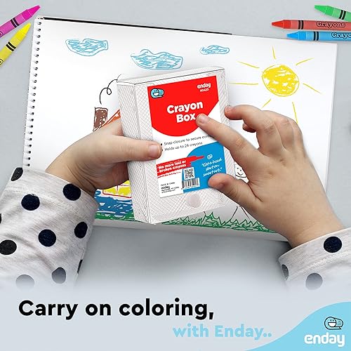 Vista 6 de Enday Contenedores de almacenamiento de cajas de crayón, estuche transparente para crayones, cajas de plástico para crayones para niños, cajas