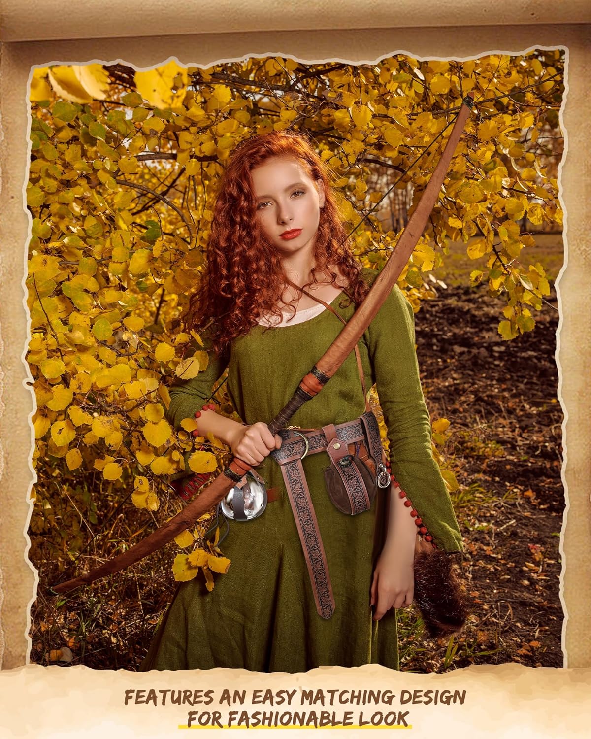 Sweetude 6 Pcs Renaissance Belt Accessories Medieval Viking Belt Potion Bottles Leather Pouch Skirt Hikes - Image 4