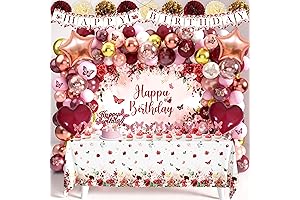 All-in-One Burgundy Gold Birthday Party Decoration Kit