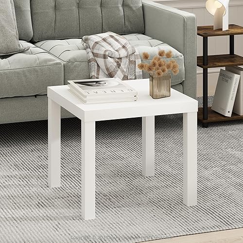 Miniatura 11 de Furinno Classic - Mesa auxiliar rectangular moderna con mesa de triple grosor de 1.8 pulgadas, mesa auxiliar, montaje sin herramientas, para sala de