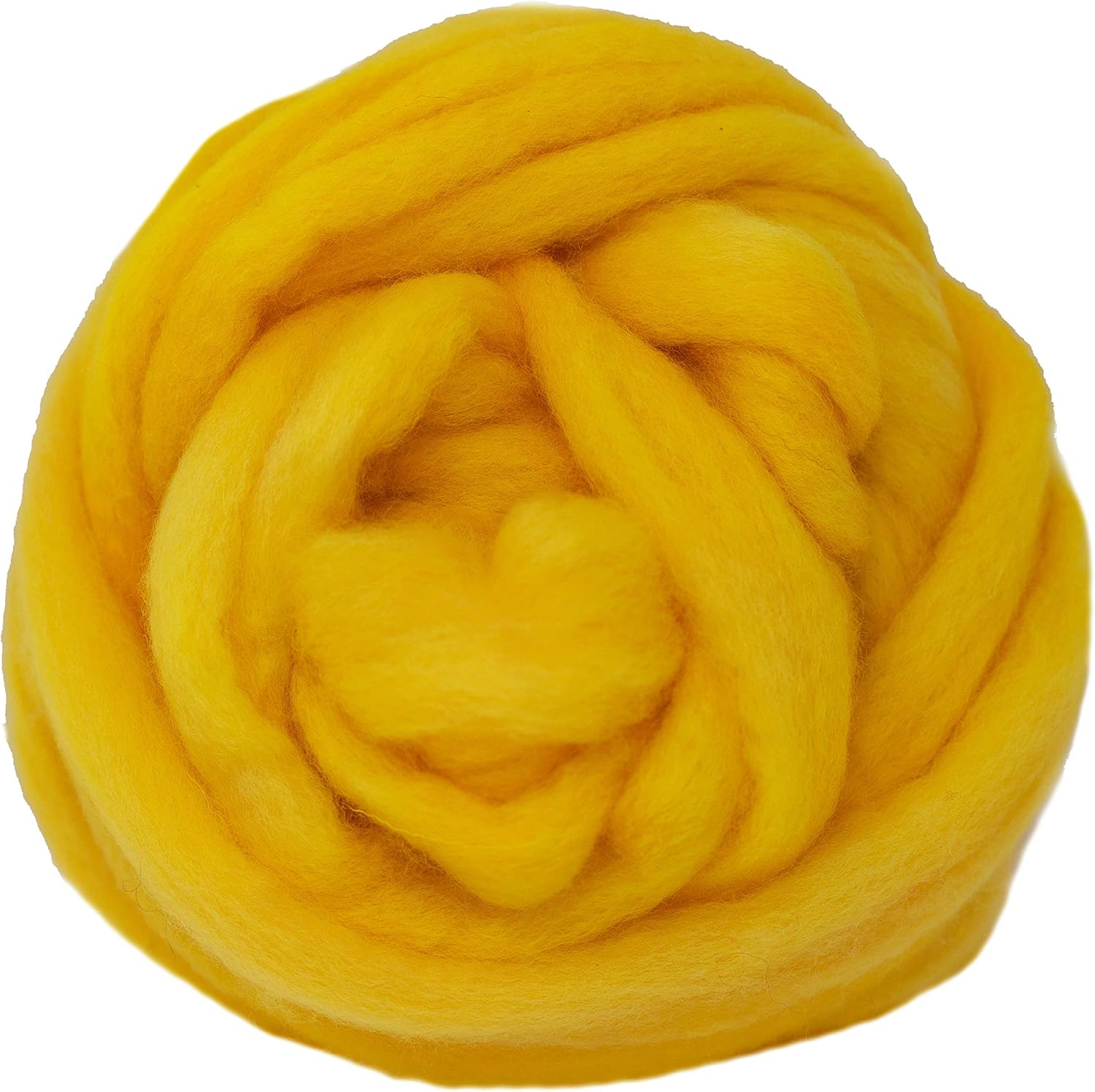 Wool Roving Hand Dyed. Super Soft BFL Combed Top Pre-Drafted for Easy Hand Spinning. Artisanal Craft Fiber Ideal for Felting, Weaving, Wall Hangings and Embellishments. 4 Ounce. Old Gold