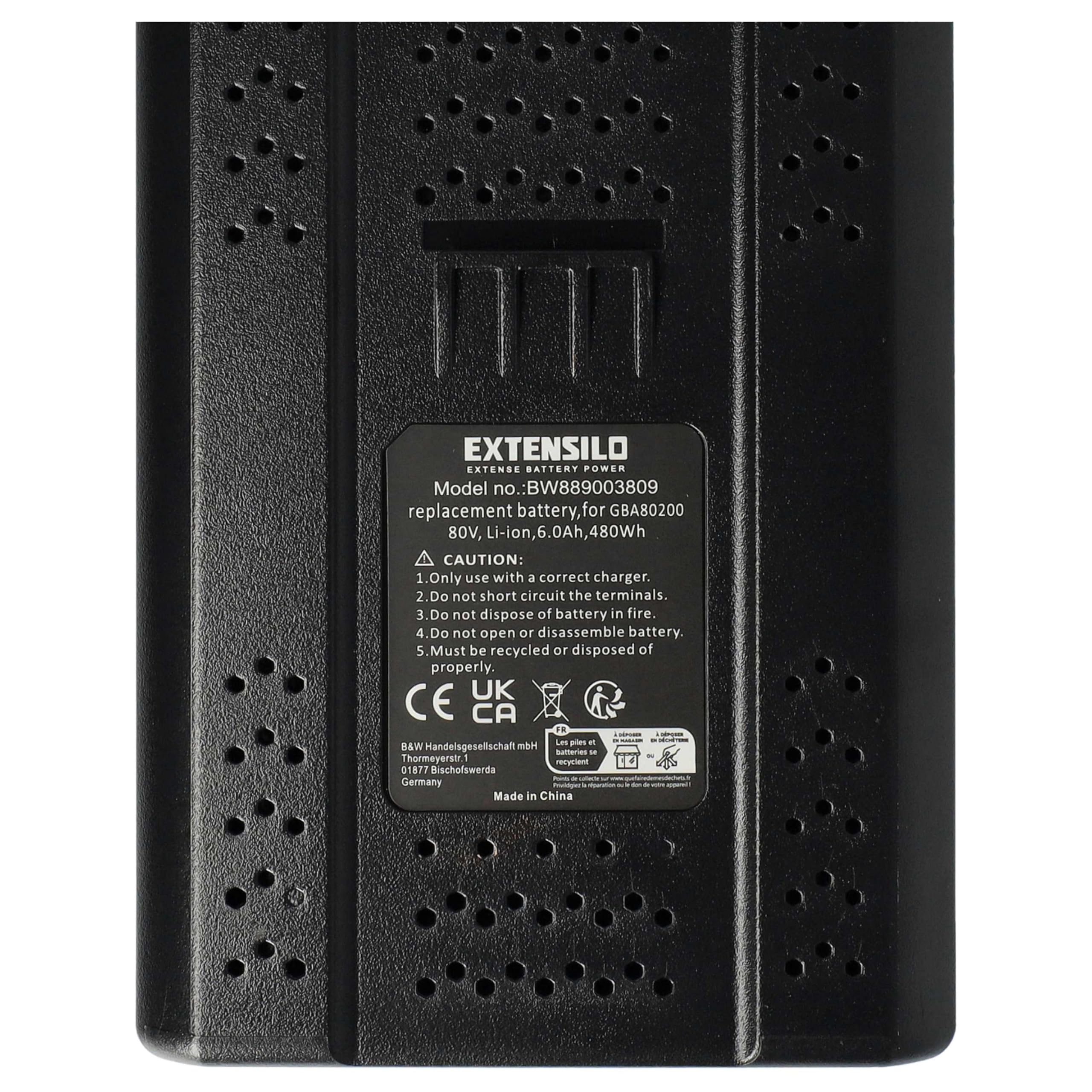 2x batteria sostituisce Stiga SBT 2580 AE, BT 80 Li 5.0, BT 80 Li 4.0 per utensile elettrico (6000 mAh, Li-Ion, 80 V)