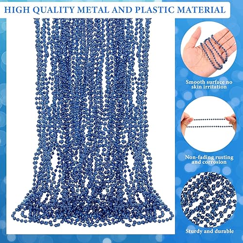 Miniatura 2 de Tigeen Collares de cuentas de Mardi Gras a granel de 30 pulgadas collares metálicos con cuentas para carnaval, fiesta, desfile, tiro de espíritu