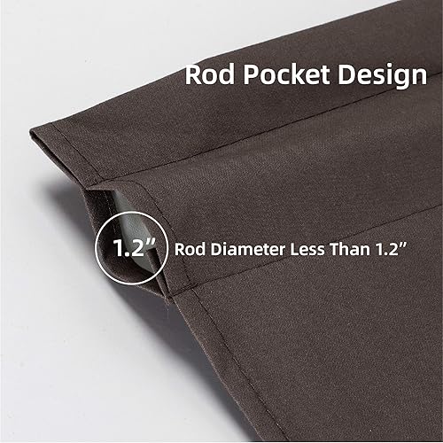 Miniatura 3 de Cortina opaca para cocina, baño, sala de estar, aislamiento térmico, oscurecimiento de habitación, cortina con dobladillo para barra, 2 paneles de