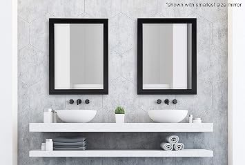 DesignOvation Bosc Framed Decorative Rectangle Wall Mirror, 27.5x39.5 Black