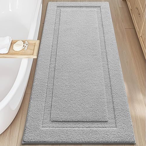 Miniatura 22 de LUMI Alfombras de baño ultrasuaves antideslizantes con parte trasera de goma, absorbente y lavable, de secado rápido, alfombra de felpa de
