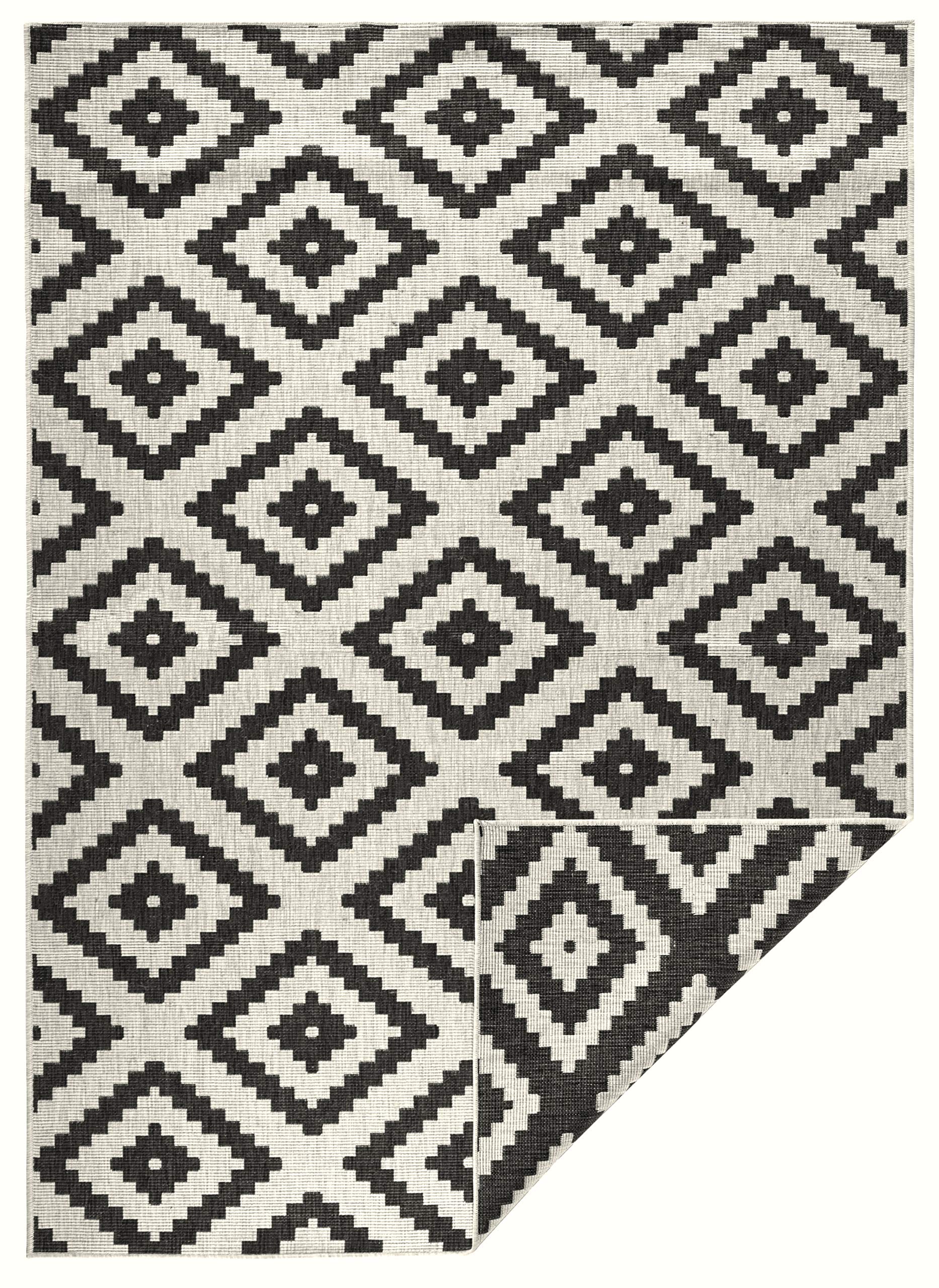 NORTHRUGS Tapis d'intérieur et d'extérieur Malta 160 x 230 cm – réversible résistant aux intempéries Motif géométrique Moderne pour Balcon, terrasse, Jardin, Jardin d'hiver, Cuisine, Salon –