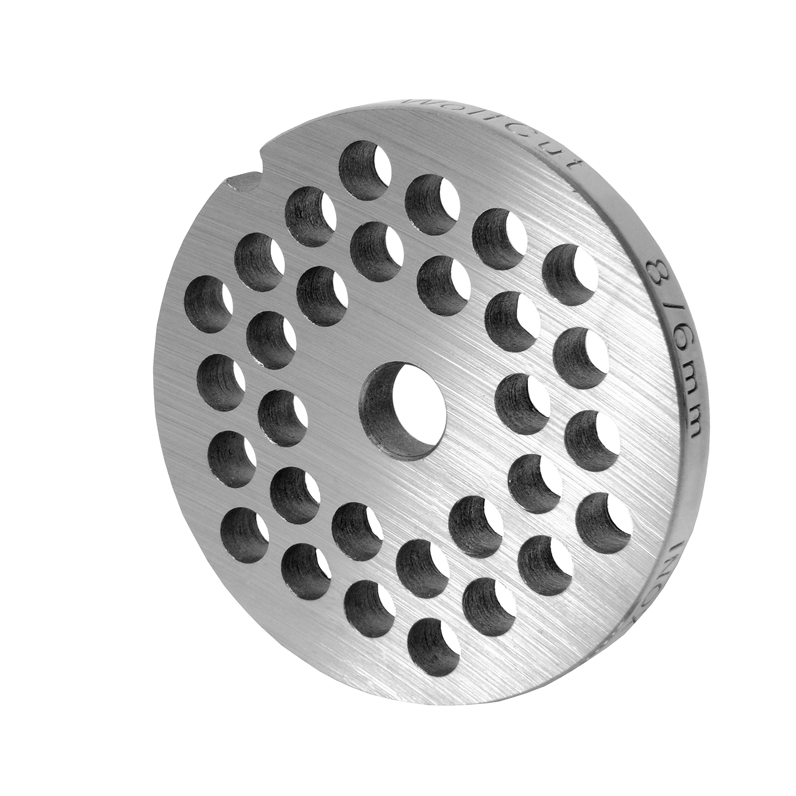 WolfCut Zestaw tarcz do wszystkich maszynek do mięsa w rozmiarach 8/2 mm + 6 mm + 1 nóż sierpowy – do maszynki do mięsa Jupiter – Bosch – Alexanderwerk
