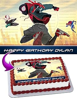 Marvel The Spider Man Into The Spider Verse Miles Morales Edible Cake Topper Image Abpid22004 1 2 Sheet