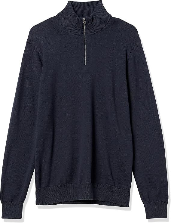 Amazon Essentials Men's 100% Cotton Quarter-Zip Jumper